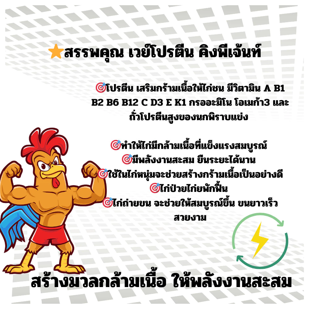 กระปุกใส่ เวย์โปรตีน คิงพีเจ้นท์ นก ไก่ thumbnail 4