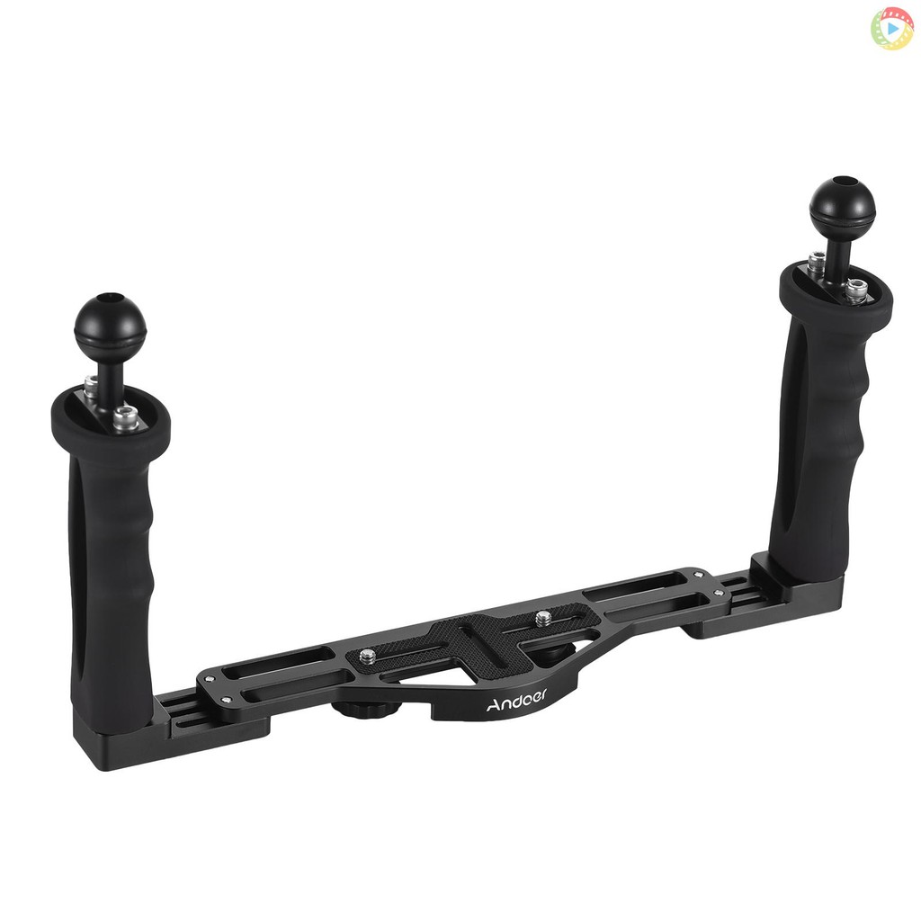ขายึดกล้องดําน้ํา Andoer Camera Diving Rig with Dual Handle Handheld Underwater Came10