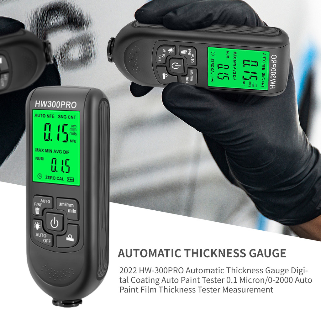 LOCAL HW-300PRO Automatic Thickness Gauge Digital Coating Auto Paint Tester 0.1 Micron/0-2000 Auto P