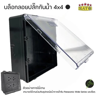 กล่องกันน้ำปลั๊กไฟ ฝาทึบขาวดำ 2x4 และ 4x4 รุ่นใหม่ แนวนอน NANO/Leetech