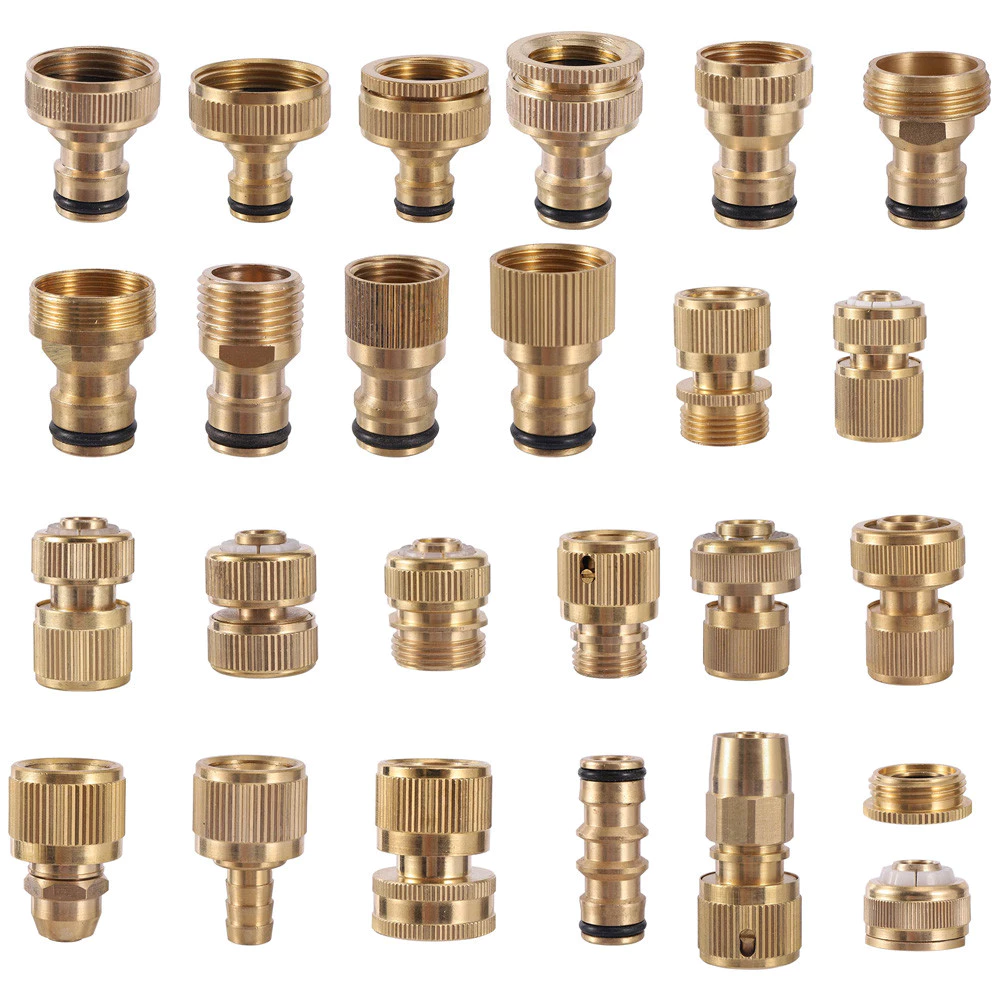 1/2 "3/4" 1 "เกลียวทองเหลืองเชื่อมต่ออย่างรวดเร็ว ม22/24จุกนมฟิตติ้งสวนก๊อกน้ําอะแดปเตอร์ท่อซ่อม
