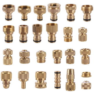 1/2 "3/4" 1 "เกลียวทองเหลืองเชื่อมต่ออย่างรวดเร็ว ม22/24จุกนมฟิตติ้งสวนก๊อกน้ําอะแดปเตอร์ท่อซ่อม