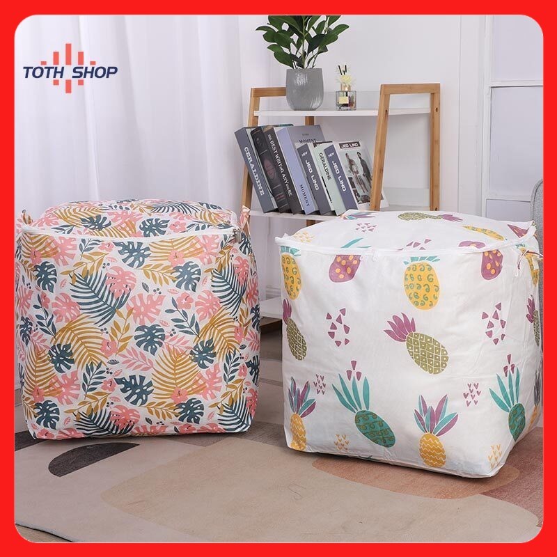 100L กระเป๋าเก็บของความจุขนาดใหญ่ ที่เก็บเสื้อผ้า ที่เก็บผ้านวม ห้องเก็บของเล่น กันความชื้น กันฝุ่น