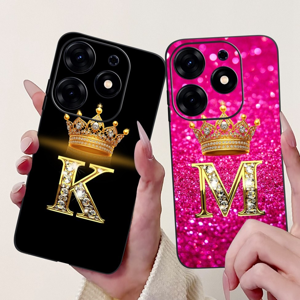 ปลอกสีดํา Tecno Spark 10 Pro กรณี KI7 ความงาม AZ ตัวอักษร Soft TPU ฝาหลัง Techno Spark 10 Pro เคสโทร