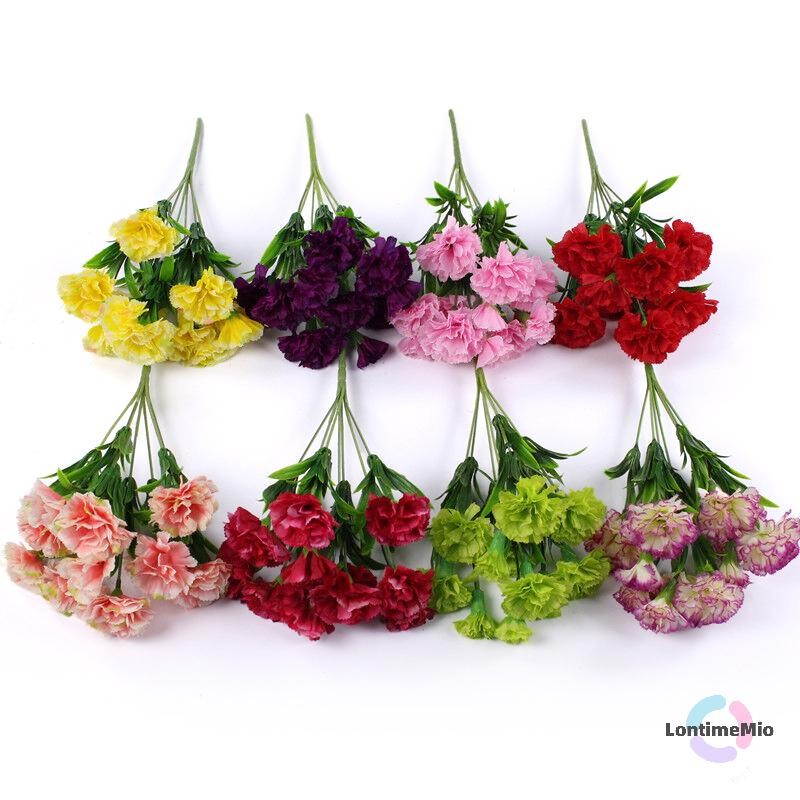 Lontimemio] 10 หัวประดิษฐ์คาร์เนชั่นตกแต่งบ้านหลายสีความงามผ้าไหมดอกไม้ปลอม Especial สําหรับตกแต่งงานแต่งงานและเทศกาลใหม่