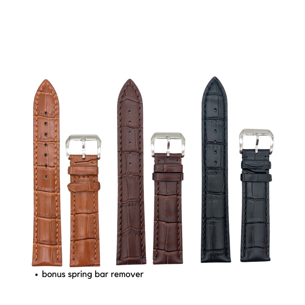 HIGHONE CROCO PREMIUM REAL LEATHER STRAP QUICK RELEASE 18MM 20MM 22MM 24MM