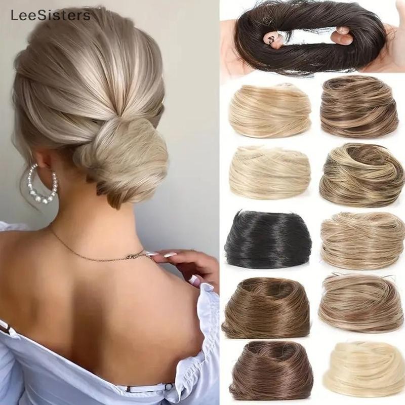 LeeSisters ผมปลอม Bun ยาง Multicolor สำหรับHair Extension Updo ทรงผมหางม้าสูงสำหรับผู้หญิง