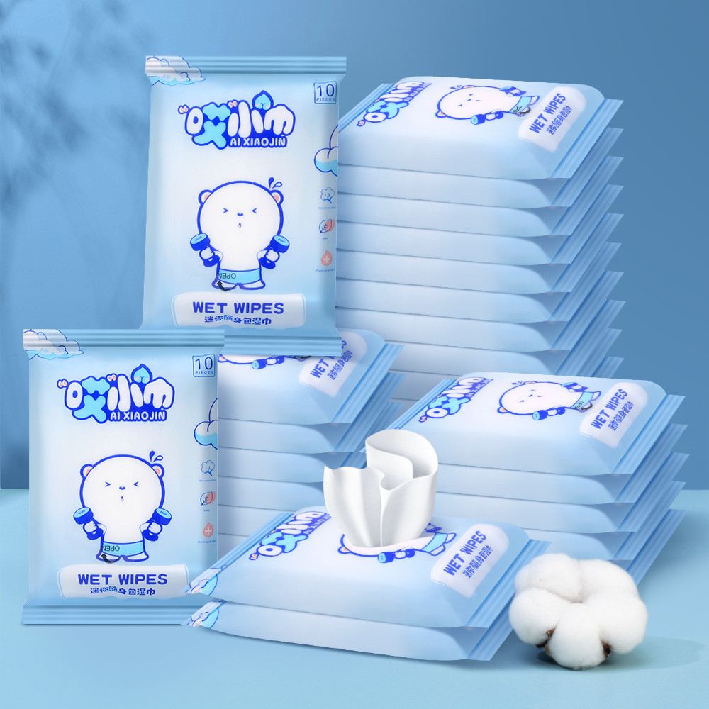 5/10/20แพ็คทิชชู่เปียกเด็กแบบใช้แล้วทิ้ง / ผ้าเช็ดทําความสะอาดปากมือนุ่มพิเศษ / ผ้าเช็ดทําความสะอาดไม่ทอที่อ่อนโยน - รูปที่ 3