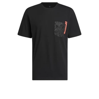 adidas ไลฟ์สไตล์ เสื้อยืดมีกระเป๋าพิมพ์ลาย City Escape ผู้ชาย สีดำ HR3003