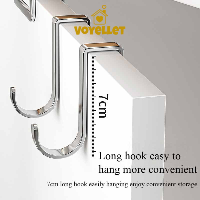 🌈ตะขอสแตนเลส ตะขอแขวนประตู ตู้ครัว ไม่ต้องเจาะผนัง🌈 - รูปที่ 4