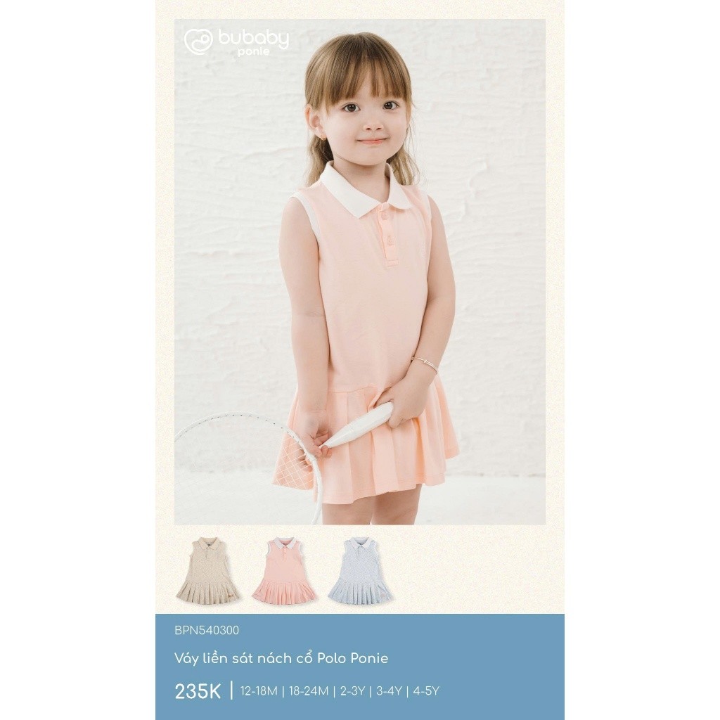 บูเบบี้ BPN540300 เดรสแขนกุดคอโปโลสําหรับเด็ก T6.0