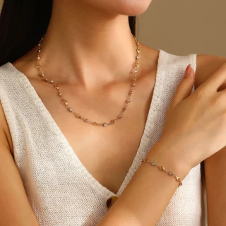 🍭ในไทยสร้อยคอผู้หญิง 📌ขายแยก📌ข้อมือ Bohemia HeartLove Choker 18k Gold Plated Vintage Beach เครื่องประดับของขวัญ N211