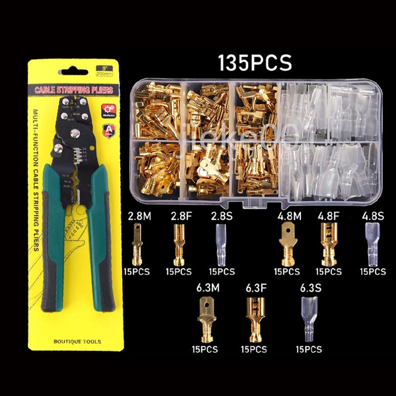 ขั้วต่อย้ําหางปลา 3.9 มม. พร้อมปลอกหุ้มฉนวน 50 ชุด 200 ชิ้น