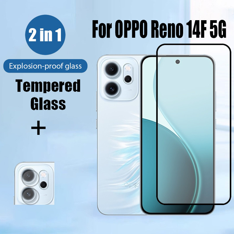 ฟิล์ม OPPO Reno 14F 2 in 1 ป้องกันหน้าจอ สำหรับ กระจกนิรภัยสําหรับ สำหรับ OPPO Reno 14 Pro 13 12 11 F 12F 11F 5G Anti-impact Glass ฟิล์ม กันรอยหน้าจอ สำหรับ ฟิล์มกระจก & ฟิล์มกล้อง