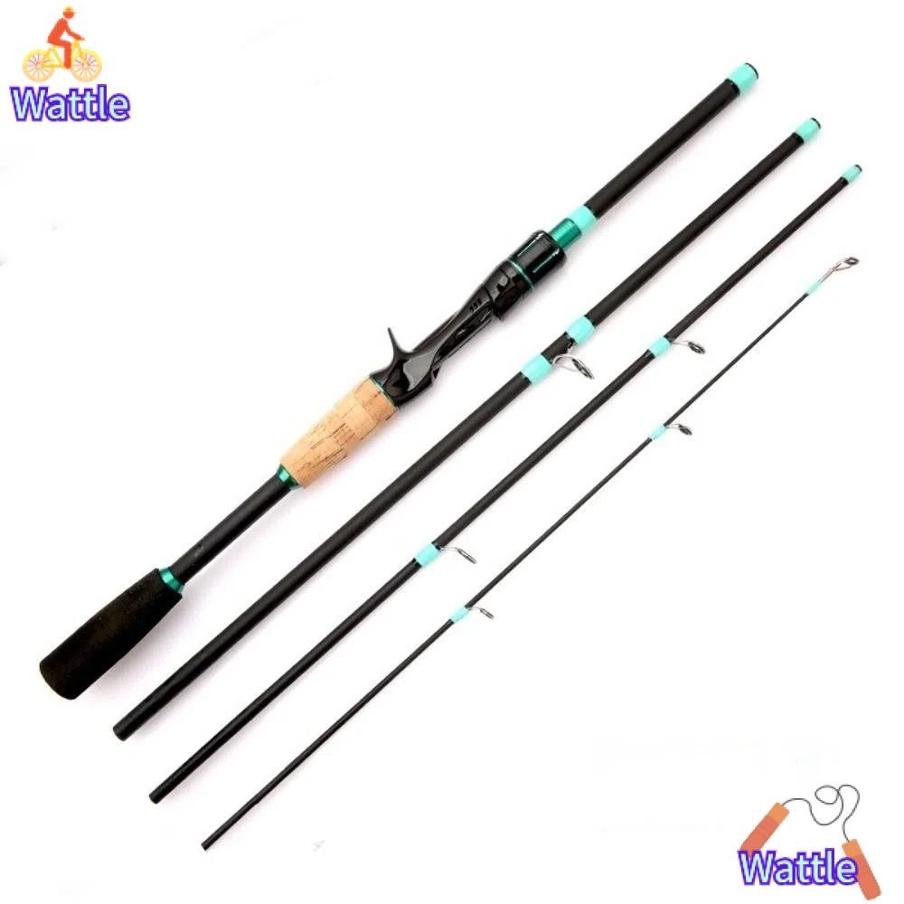 WATTLE คันเบ็ดคาร์บอน ขนาดพกพา 1.65m/1.8m/2.1m 4 ส่วน คุณภาพสูง เหมาะสำหรับตกปลาในหน้าหนาวและทุกสถานการณ์