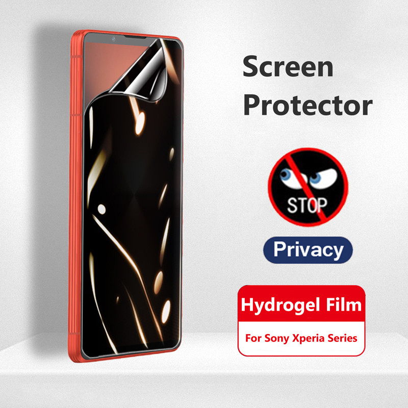 ฟิล์มไฮโดรเจลป้องกัน Spy สําหรับ Sony Xperia 1 VII 10 5 VI V IV III II Pro-I Pro I คลุมทั้งหมดความเป็นส่วนตัวตัวป้องกันหน้าจอแบบนุ่ม
