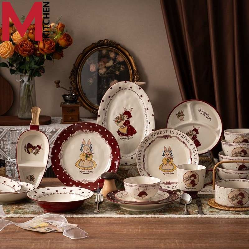 M KITCHEN จาน ชาม ถ้วย เซรามิค ลายกระต่าย 1 ใบ เข้าไมโครเวฟได้ HBT – โปรปัง