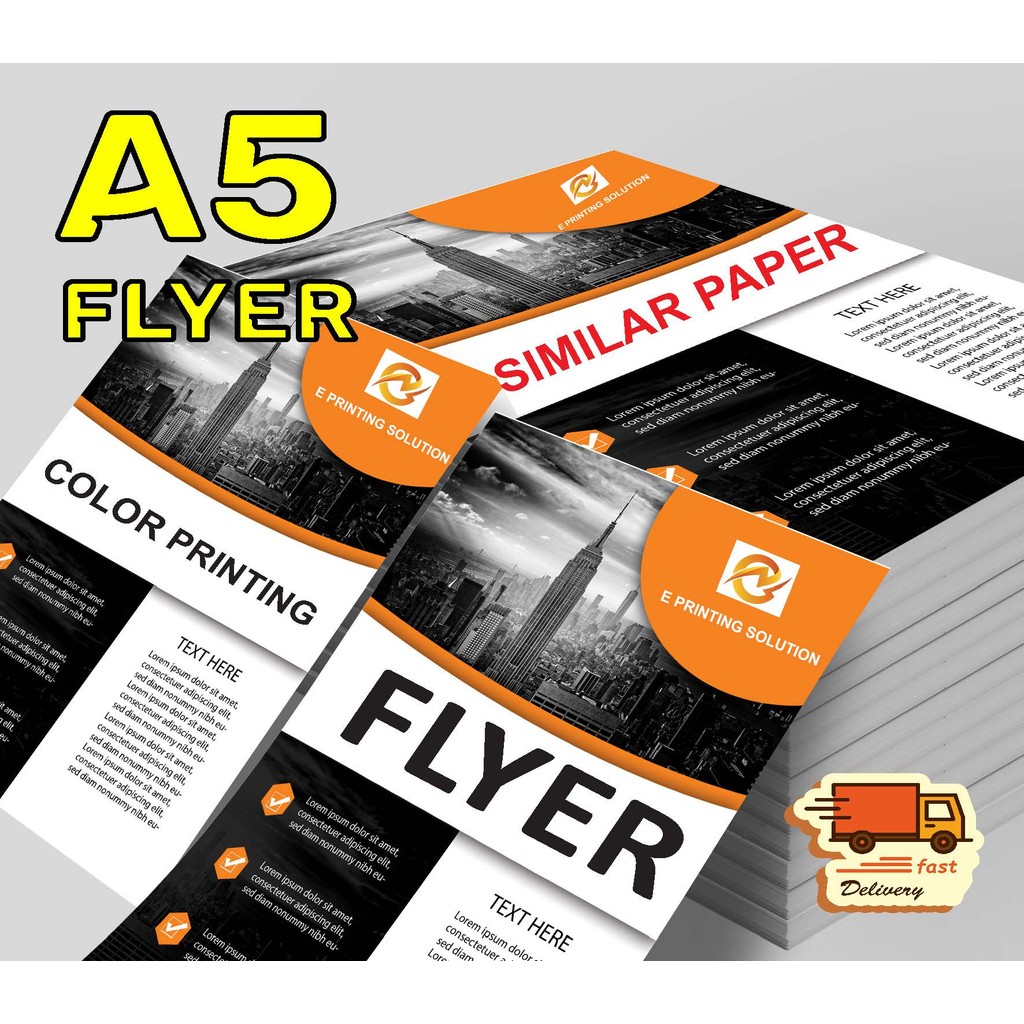 FLYER A5 ขนาด 80GSM/100GSM กระดาษซิมิลี 600-1000 ชิ้น