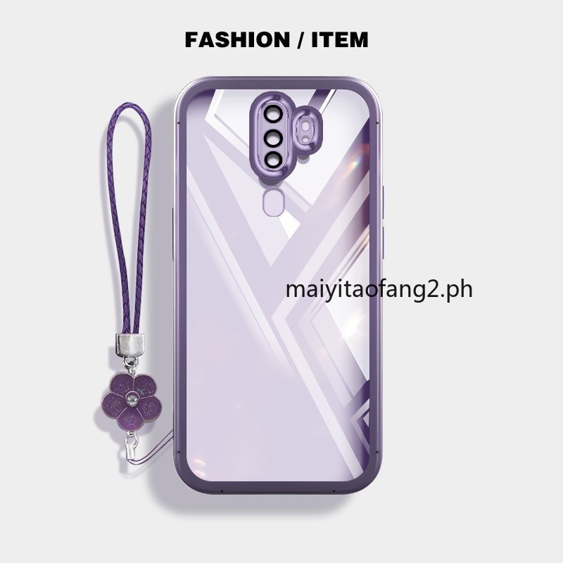 ปลอกOppo A9 A5 2020 A11X F11 Proโปร่งใสพร้อมซิลิโคนป้องกันSoft Caseสีกันกระแทกเคสโทรศัพท์เลนส์ป้องกันดอกไม้เชือกเส้นเล็กHyRHY02