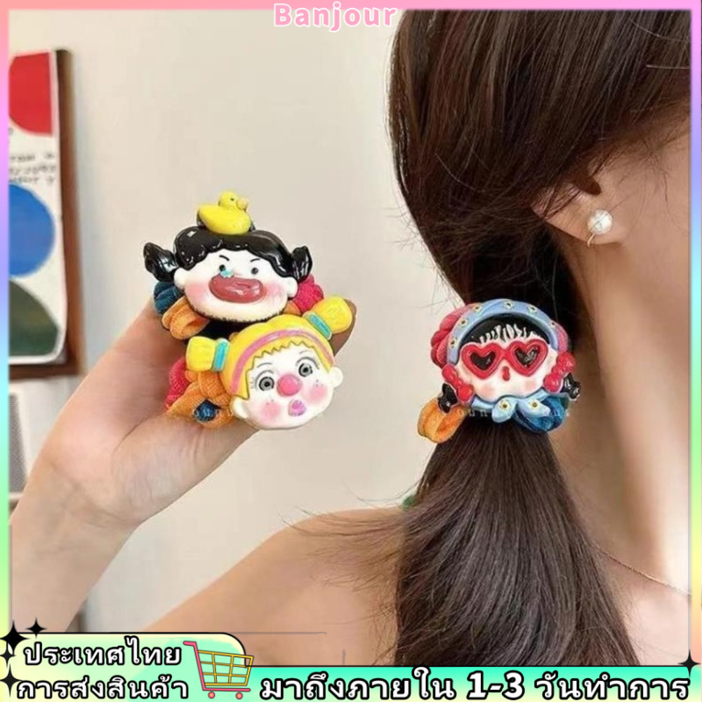 การ์ตูนน่ารักยืดหยุ่นสูงยางรัดหนาแฟชั่นเครื่องประดับผม