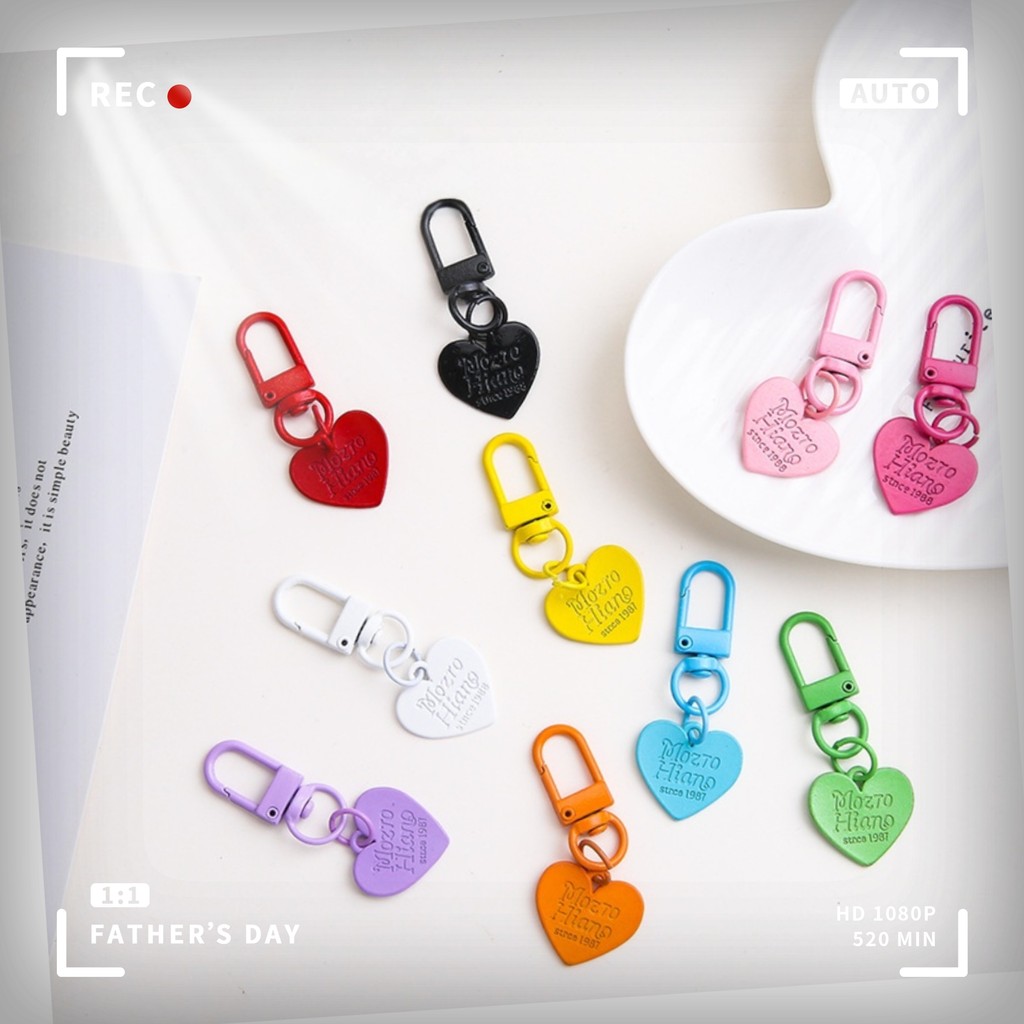 สีแคนดี้โลหะสีหัวใจจี้กุญแจ มาการอง สีน่ารักสดพีชหัวใจจี้สร้างสรรค์ ทําเอง เครื่องประดับอุปกรณ์เสริม