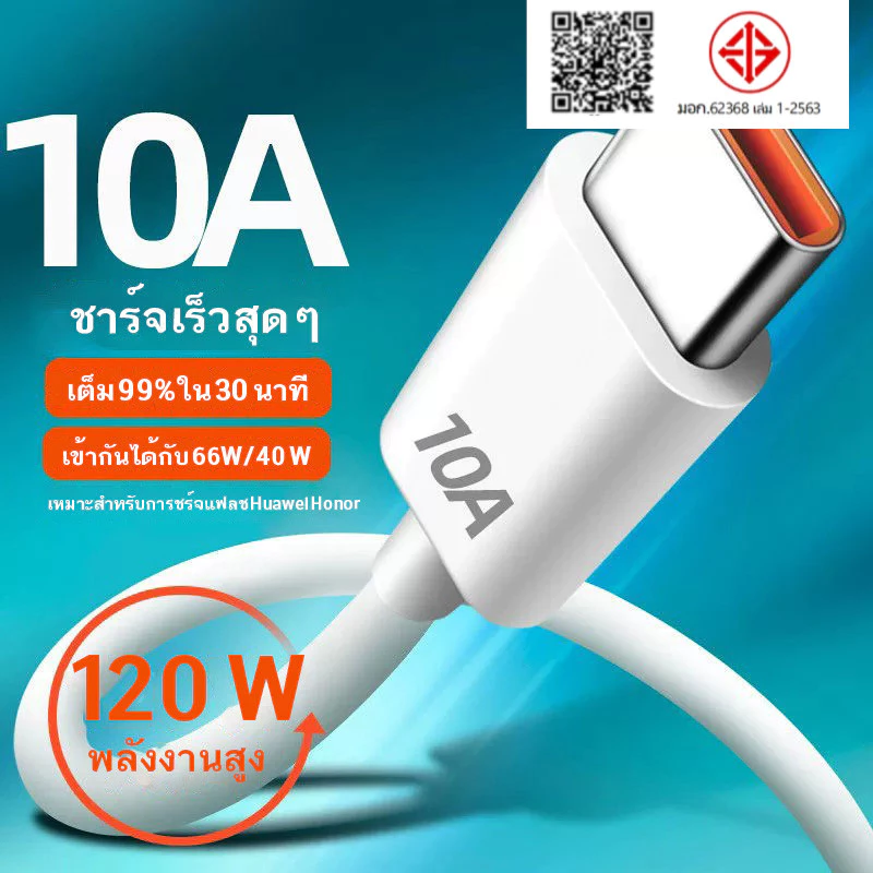 สายชาร์จ OPPO VIVO Type C 1 เมตร 2 เมตร 5V 4A 20w-120w ชาร์จเร็ว