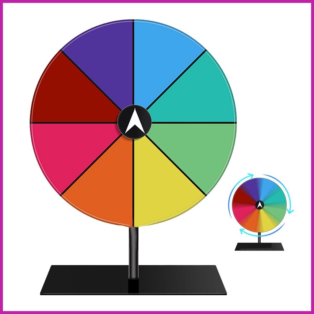 Spin Wheel 8 Slots Heavy Duty Editable Spin Wheel Prize Wheel พร้อมขาตั้ง Dry Erase Spinner เกมโต๊ะร