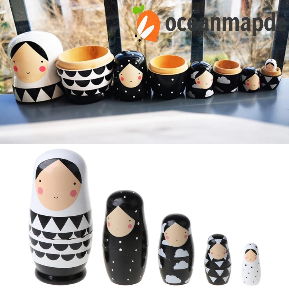 Oceanmapdz รัสเซีย Nesting ซ้อนตุ๊กตา Brithday ของขวัญสําหรับเด็ก Nesting ตุ๊กตาคอลเลกชันตุ๊กตาบ้านห้องนอนเครื่องประดับตุ๊กตาของเล่น
