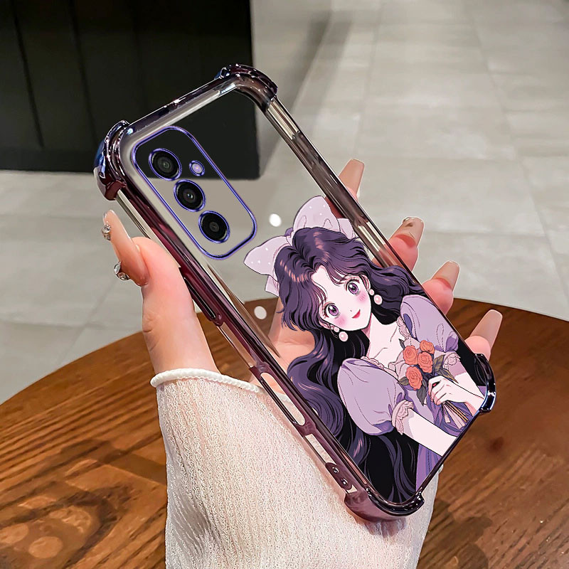 SAMSUNG สําหรับsamsung A15 A55 5G A16 A26 A56 เคสโทรศัพท์TPUดอกไม้สาว2025 high-EndราคาถูกกันกระแทกSoft shell