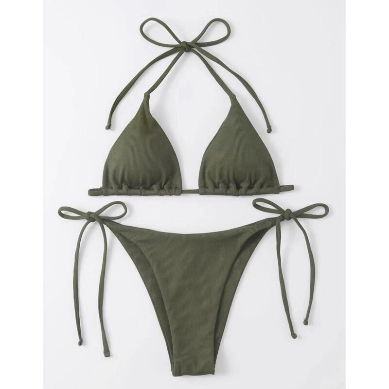 ผู้หญิงชุดบิกินี่ปรับ Lace Up Push Up ชุดว่ายน้ําเซ็กซี่ 2 ชิ้นชุดว่ายน้ําบางชุดว่ายน้ํามินิ