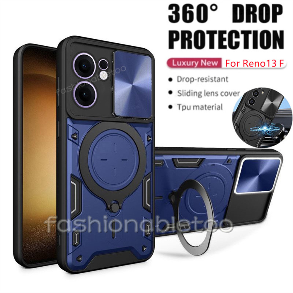 ปลอกสําหรับoppo Reno 13 F pro 13F 13pro 1 3 Reno13 F Reno13F Reno13 pro Reno13proกันกระแทกเคสโทรศัพท์เกราะแหวนยึดStent Pushกล้องเลนส์ป้องกันปกหลัง