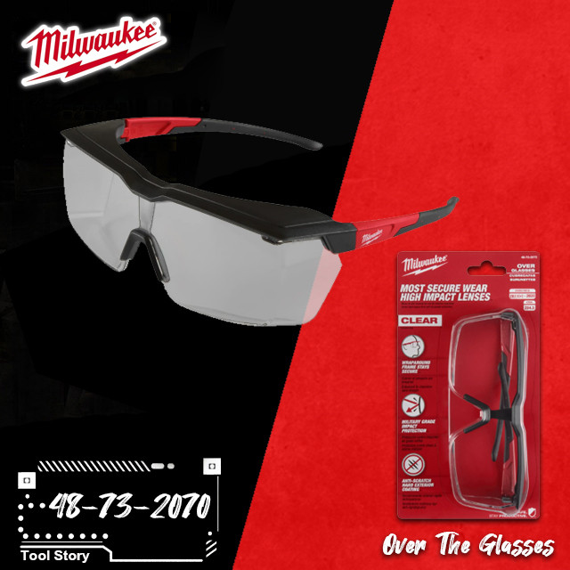 Milwaukee - 48-73-2070 แว่นตา - เลนส์เคลือบใสแบบ Dual Coat