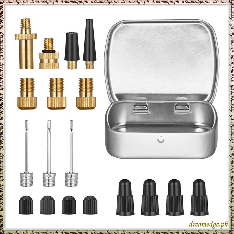 [SKG] 1Set Bike Presta Valve Schrader Adaptor Kit Ball Pump Brass Bike Tyre Pump Adaptor Black & Gol