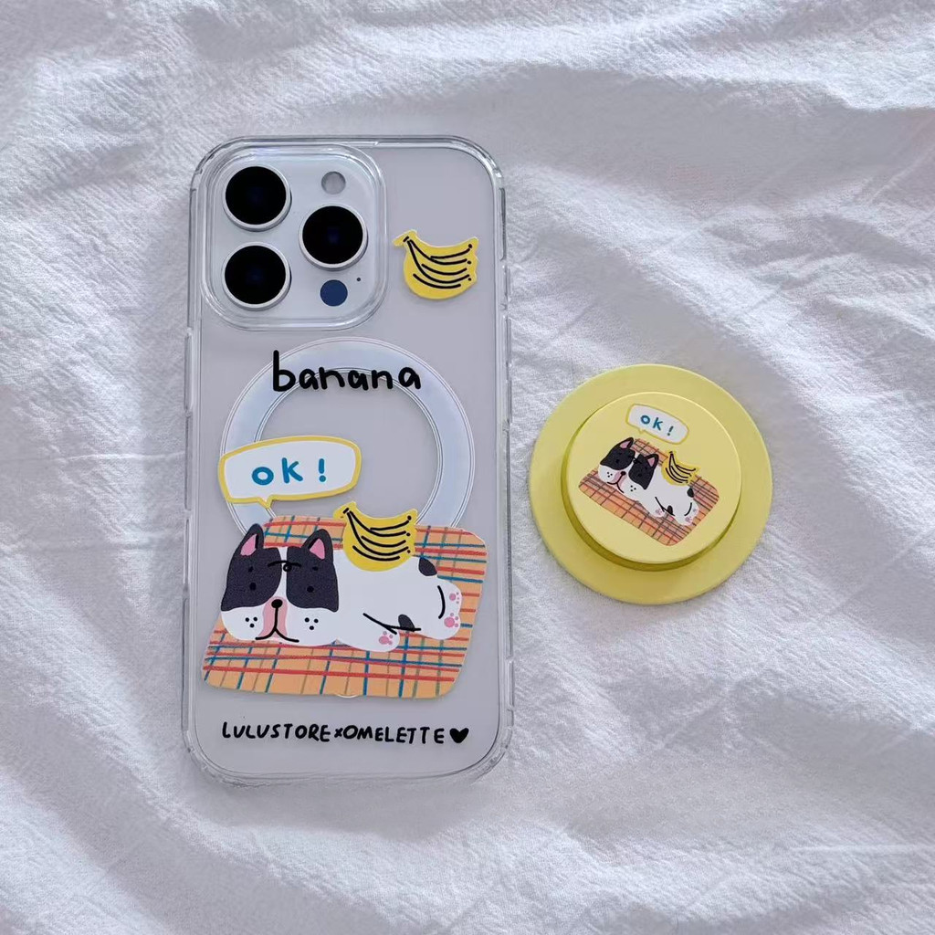 น่ารัก Banana Puppy อะคริลิคเหมาะสําหรับ Iphone 11promax 16pro 16promax X XR XSMAX 12 13 14 15 pro m