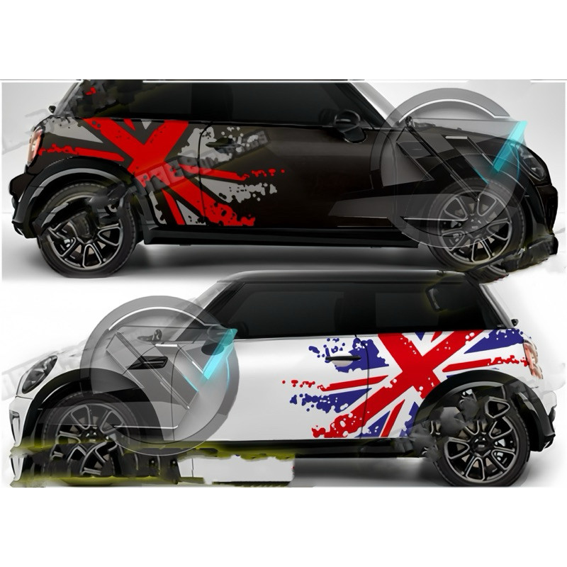 (Ready Stock) S1246# Mini Cooper UK Flag Design Car Body Vinyl Decal Sticker