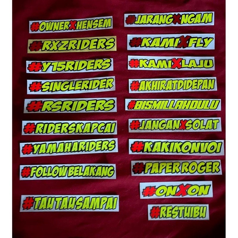 [Ready Stock]K059# #Hastag Viral Cutting Stickers - Reflective + Fluorescent Yellow