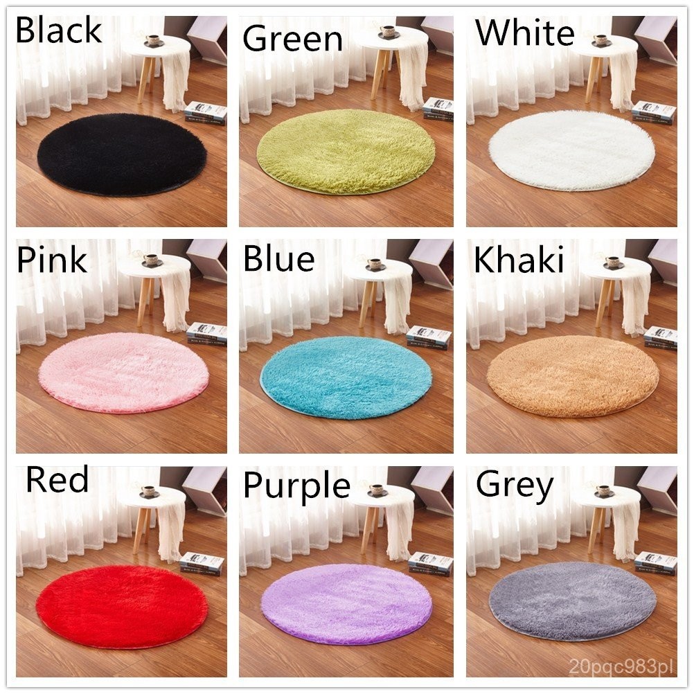 100cm Round Shaggy Carpet Anti-Skid Rug Bedroom Mat