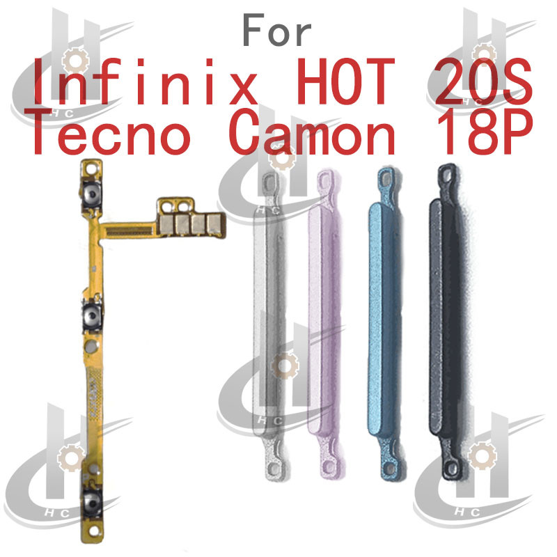 สําหรับ Infinix HOT 20S / Tecno Camon 18P ปุ่มด้านข้าง Flex Cable Keys ปุ่มเปิดระดับเสียงขึ้นและลงปุ่มด้านข้างเปลี่ยนส่วน