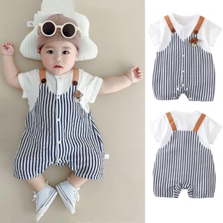 บอดี้สูทเด็กฤดูร้อนแขนสั้นเหมาะสมกับเด็กชายแฟชั่นเกาหลีลาย ช…