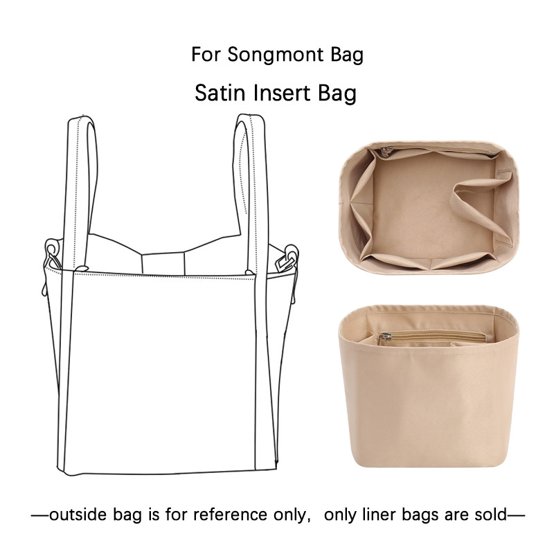 ใส่ผ้าซาตินน้ําหนักเบาสําหรับกระเป๋าตะกร้า Songmont | ที่จัดระเบียบกระเป๋า + Support Shaper | ที่เก็