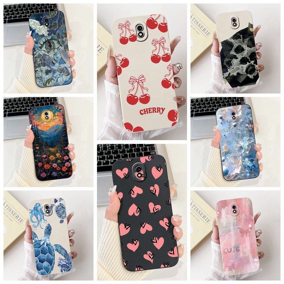 สําหรับ Samsung J3 2017 J330FN J330N สําหรับ Samsung J3 Pro กรณี J330 หรูหราแฟชั่นดอกไม้ Kawaii แมวน