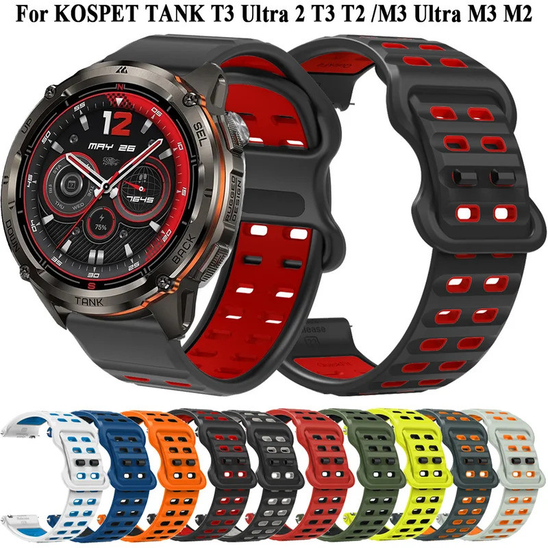 22mm สายนาฬิกาสําหรับ KOSPET TANK T3 Ultra 2 สายนาฬิกาสําหรับ KOSPET TANK T3 Ultra / M3 Ultra / T2 /