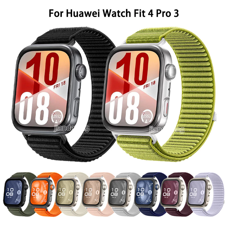 สายถักไนลอนสําหรับ Huawei Watch Fit 4 5 Pro Fit4 Fit3 สายรัดข้อมือระบายอากาศ