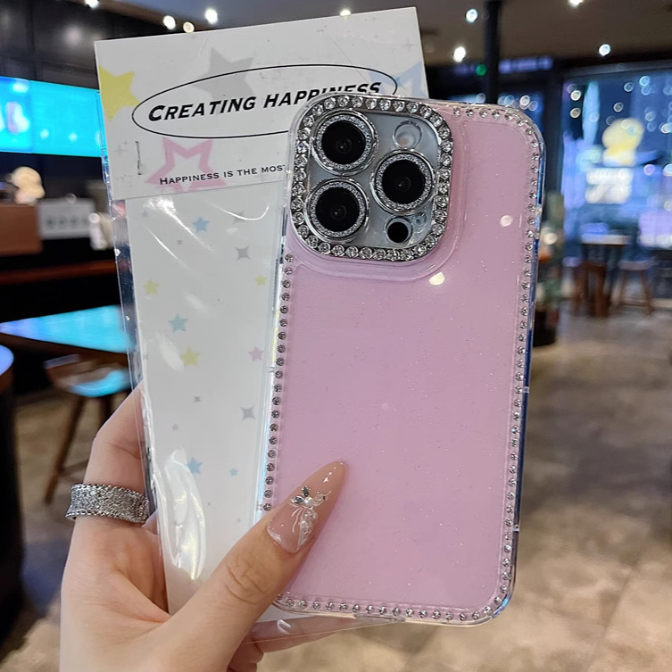 คุณภาพสูงสองด้านเพชรหลุมแววกรณีโทรศัพท์มือถือสําหรับ ไอโฟน 1112 13 14 15 16 มือโปร สูงสุด 16 15 14 บ