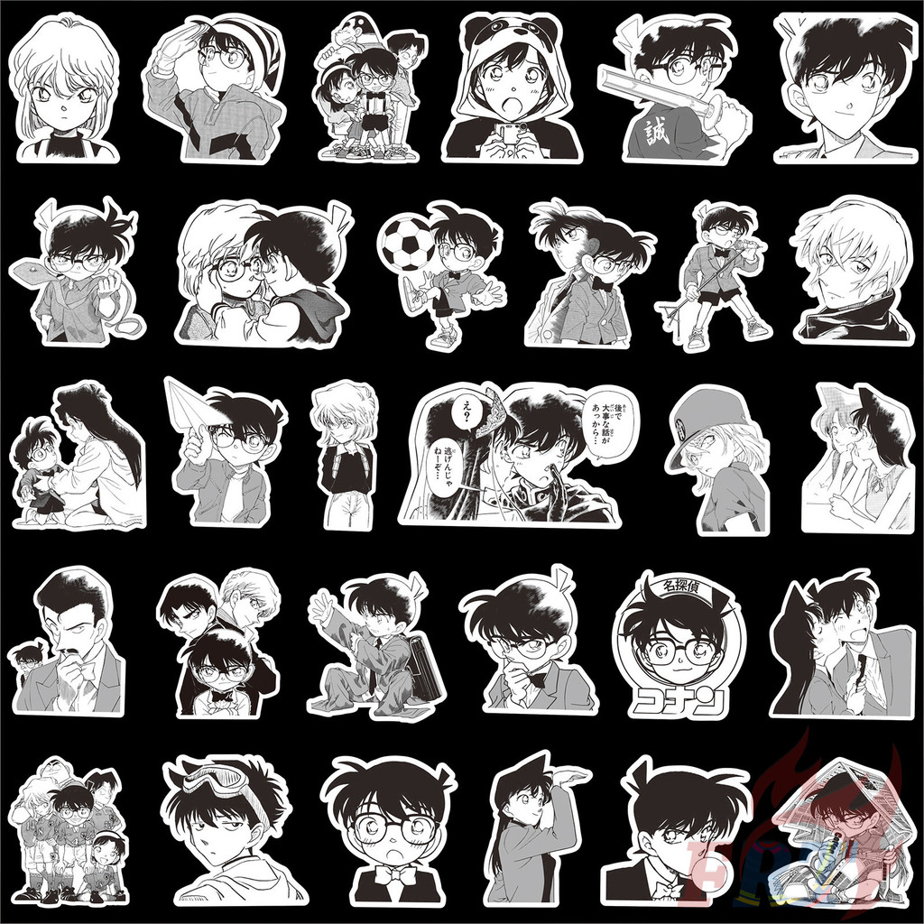 80ชิ้น/เซ็ต ❉ Detective Conan Series 02 สติ๊กเกอร์ขาวดําคลาสสิก ❉ สติ๊กเกอร์ DIY Fashion Doodle Decals ราคา ถูกที่สุด ดีลบีเคเค แกลเลอรีภาพที่ 3