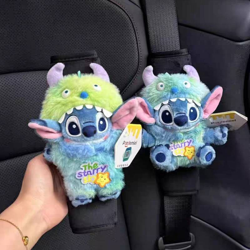 Stitch Monster Stitch Car Interior Cute Doll Car Shoulder Pad Safety Belt Decoration New Car Gift Y4