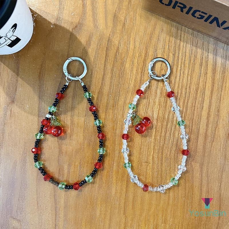 โยซันบิน] วินเทจเชอร์รี่ลูกปัดโทรศัพท์มือถือโซ่สายรัดข้อมือเสน่ห์เชือกเส้นเล็กกล้องสายคล้องมือสาวผู้หญิงจี้ใหม่ - รูปที่ 3