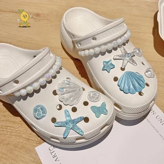 [mozh] 1 ชุด DIY Clogs รองเท้าแตะสวนรองเท้าตกแต่งปลาดาวน่ารักเรซิ่นรองเท้า Charms อุปกรณ์เสริม Buckles Pins หญิงผู้หญิงของขวัญ [TH]