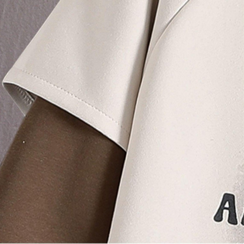 IELGY คลุมด้วยผ้าเหงื่อผู้ชายฤดูใบไม้ผลิและฤดูใบไม้ร่วงพิมพ์เย็บหลวมสบายๆแขนยาว - รูปที่ 5