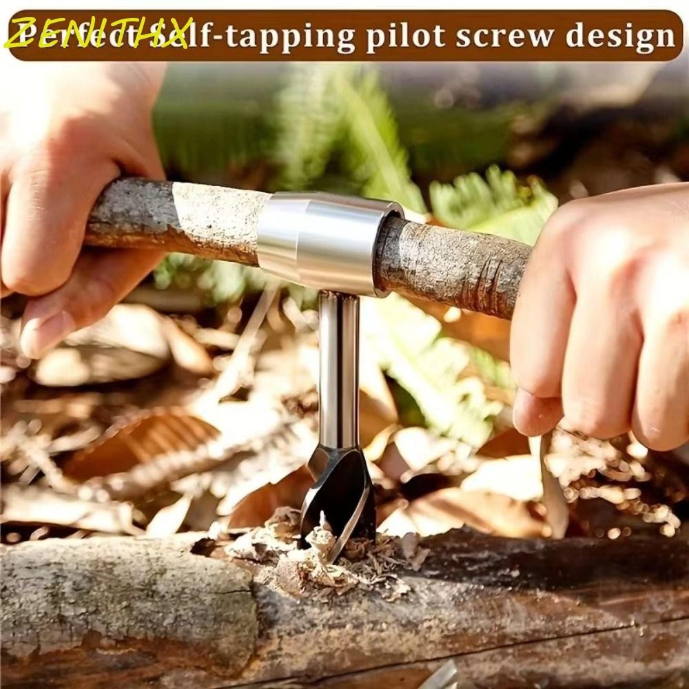 Zenithx Auger ดอกสว่าน, Manual Hole Maker ประแจไม้เจาะ Core, แบบพกพา Cr-V Punch แขนป้องกันมือเจาะชุดเครื่องมืองานไม้